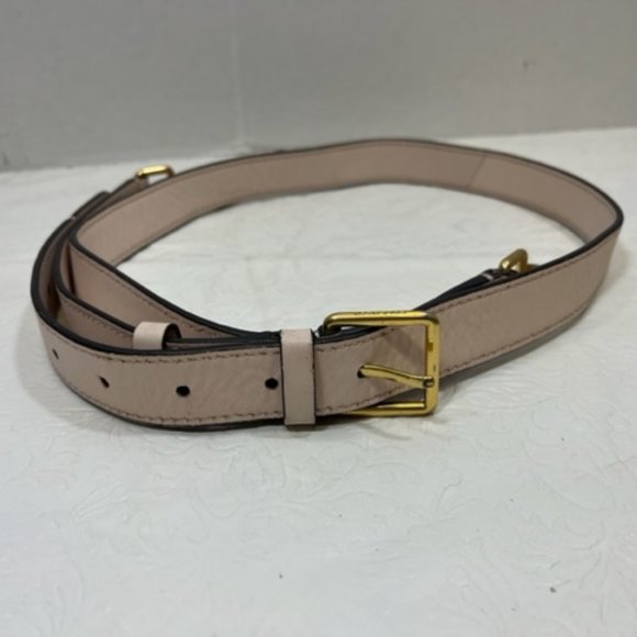 Cole Haan Replacement Bag Strap Lite Pink Leather Gold Toned Push Gate Snap Hook - Picture 6 of 12